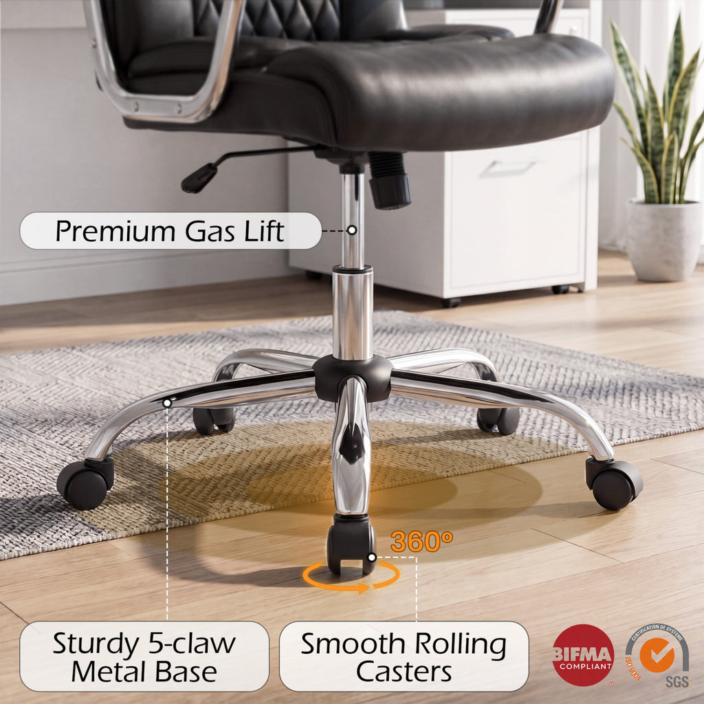 Height Adjustable Big and Tall Office Chair Computer Desk with Metal