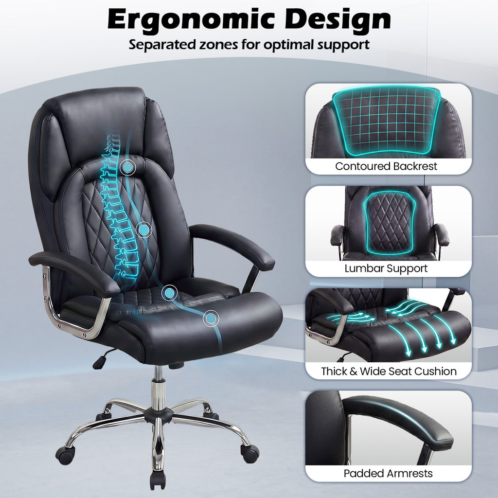 Height Adjustable Big and Tall Office Chair Computer Desk with Metal