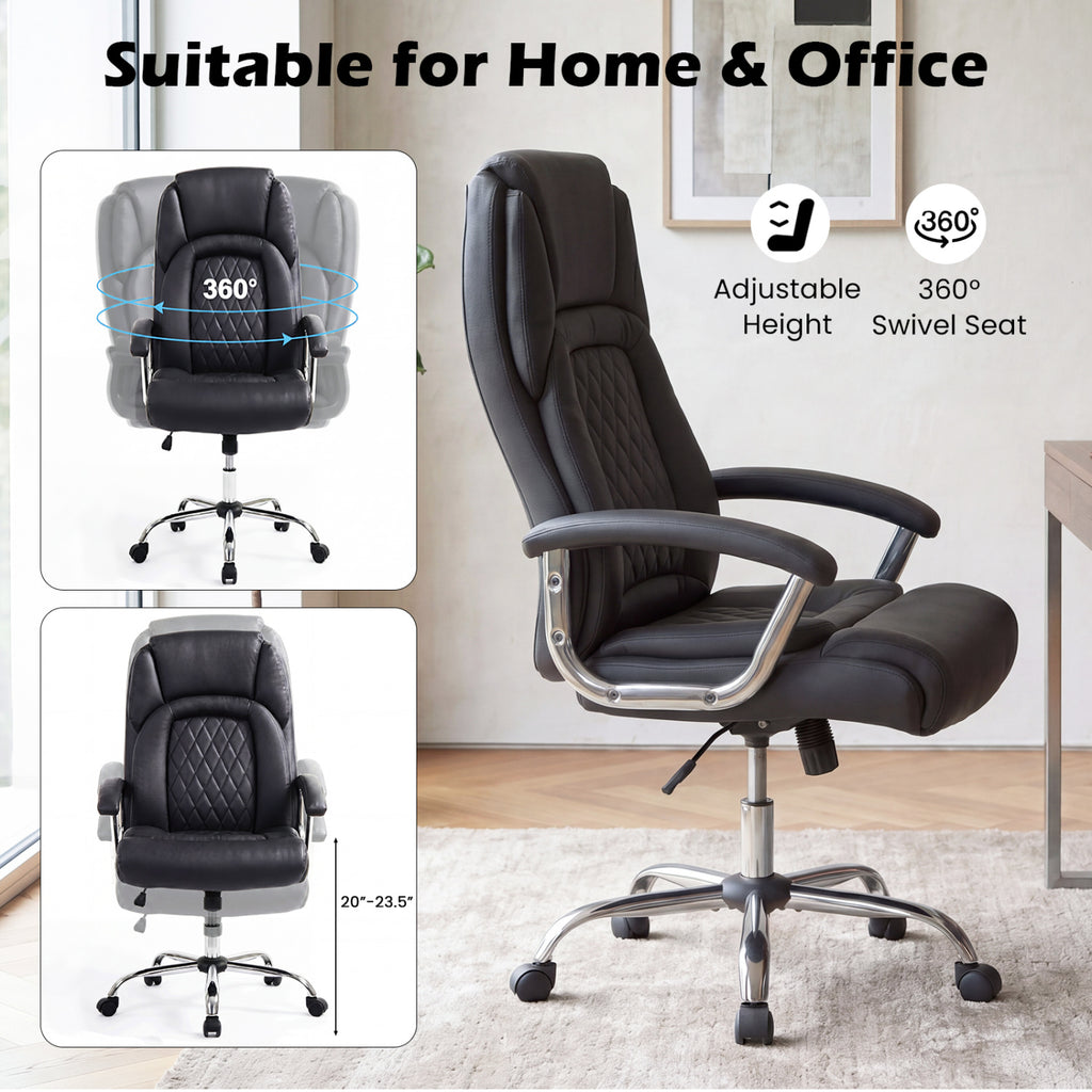 Height Adjustable Big and Tall Office Chair Computer Desk with Metal