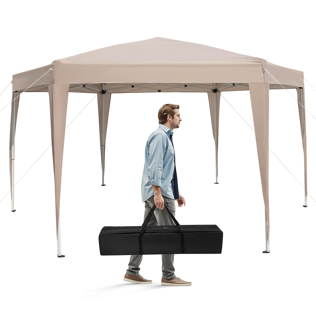 13 x 11.5 FT Hexagonal Pop-Up Height Adjustable Canopy Tent with