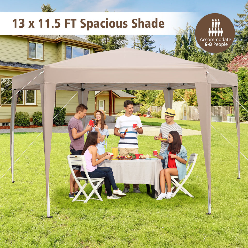 13 x 11.5 FT Hexagonal Pop-Up Height Adjustable Canopy Tent with