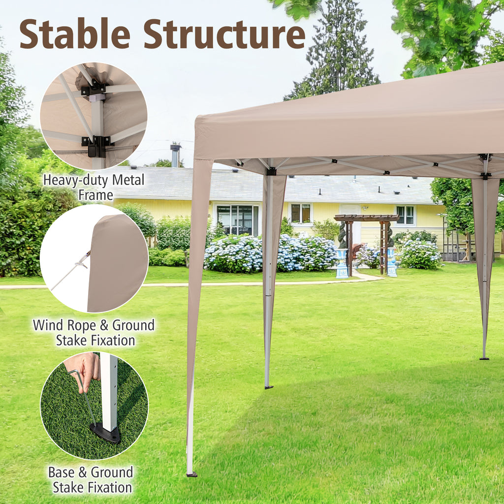 13 x 11.5 FT Hexagonal Pop-Up Height Adjustable Canopy Tent with