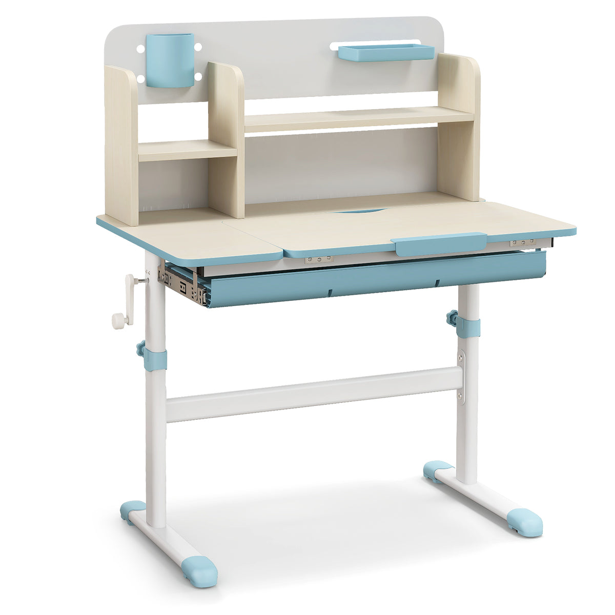Kids Study Desk with Adjustable Height & Tilt Desktop - Blue Variation