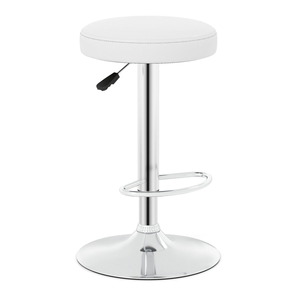 Height-Adjustable Bar Stool with 360° Swivel - Red