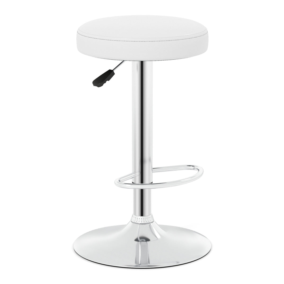 Height-Adjustable Bar Stool with 360° Swivel - Red