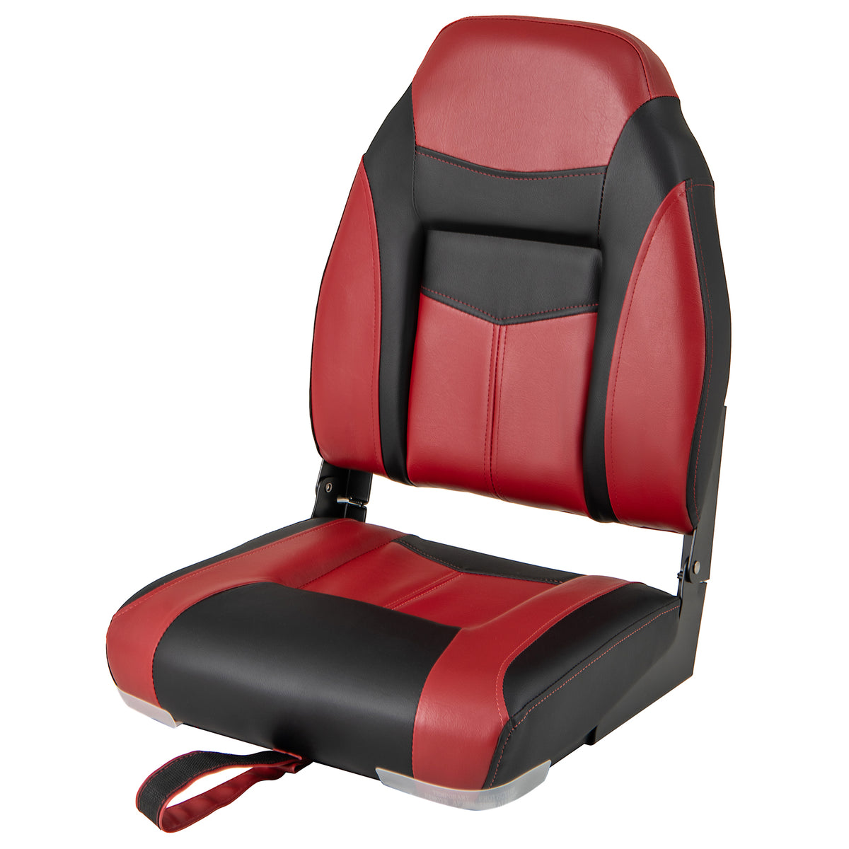 High Back Folding Boat Seat Set with Waterproof PVC Cushion - 1 Piece