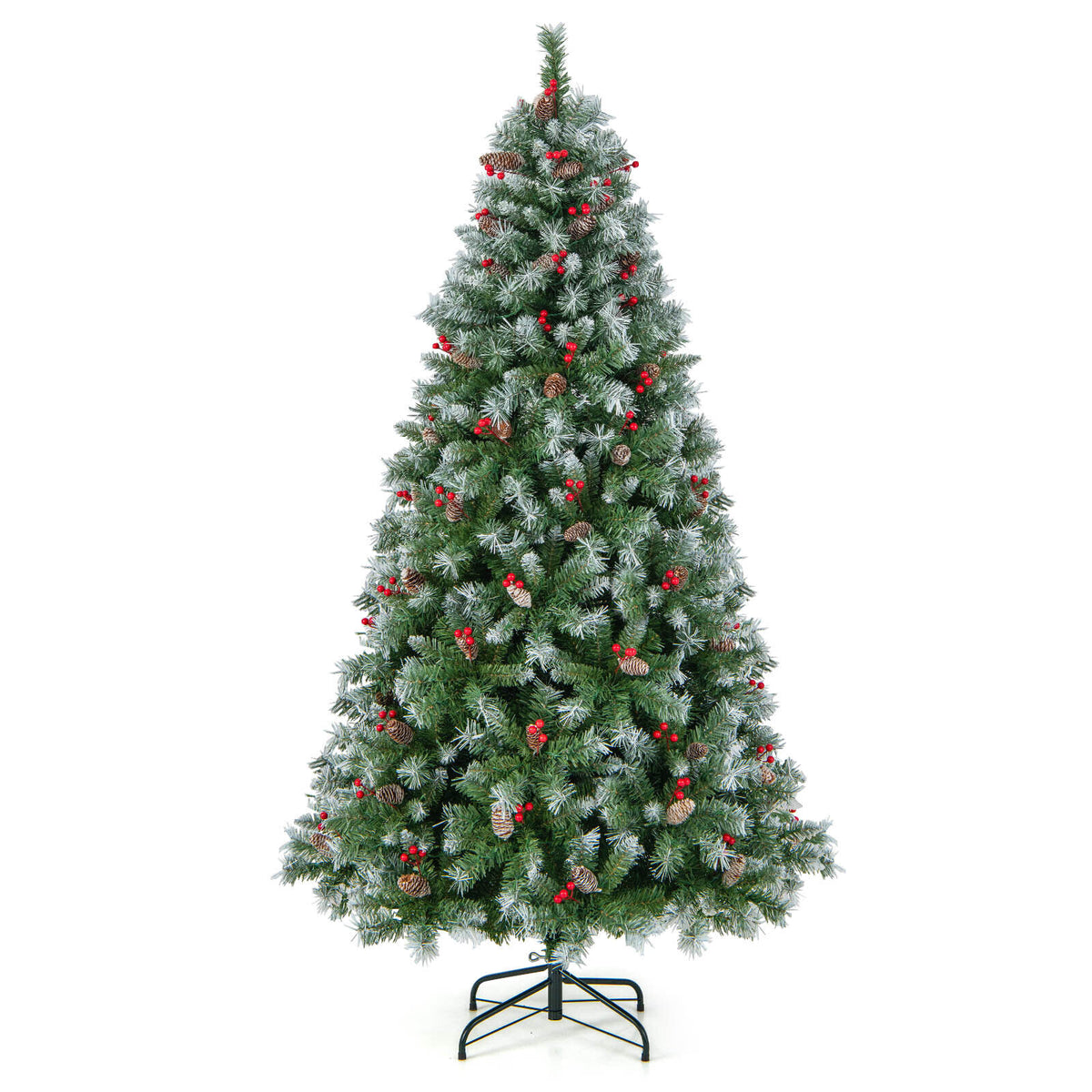 6.5 Ft Hinged Christmas Tree with PVC Branch Tips & Warm White LED Lights