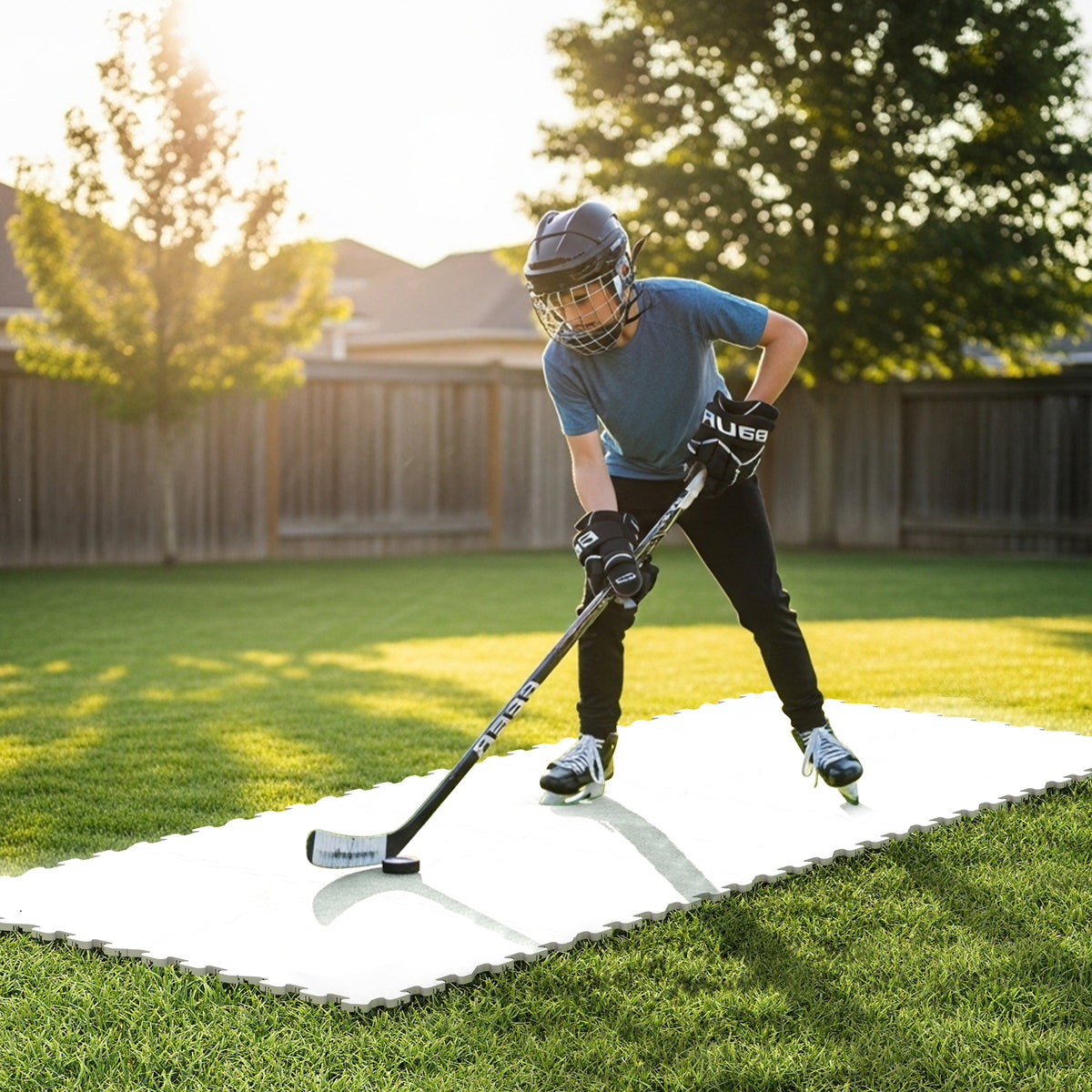 Hockey Training Floor Tiles - Synthetic Ice Panels for Shooting & Practice