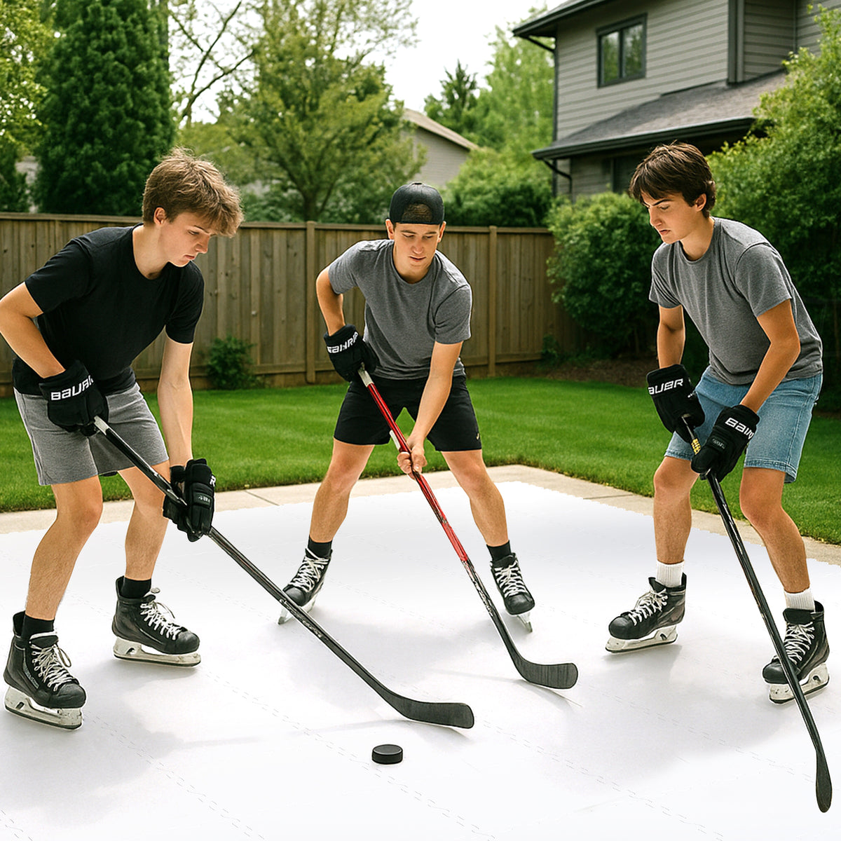 Hockey Training Floor Tiles - Synthetic Ice Panels for Shooting & Practice