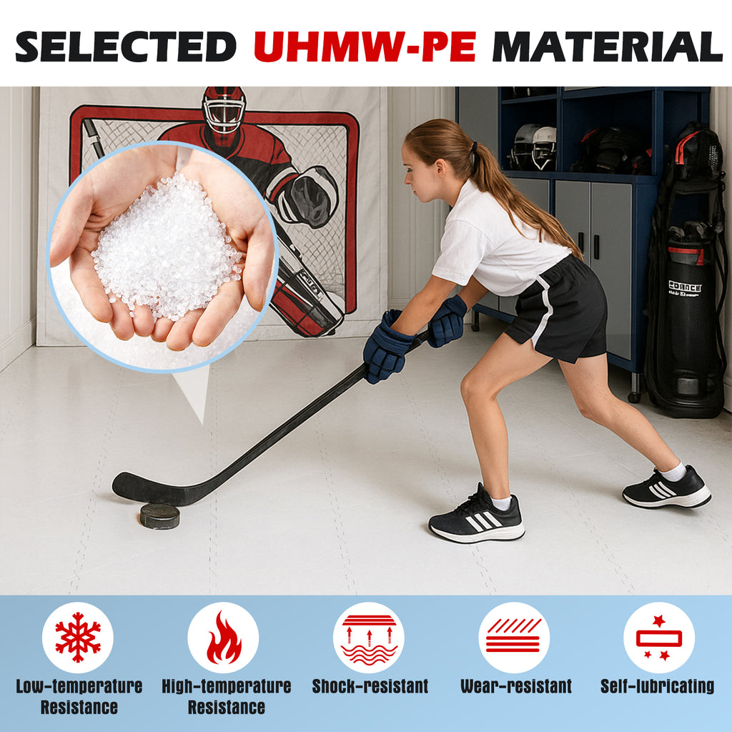 Hockey Training Floor Tiles - Synthetic Ice Panels for Shooting & Practice
