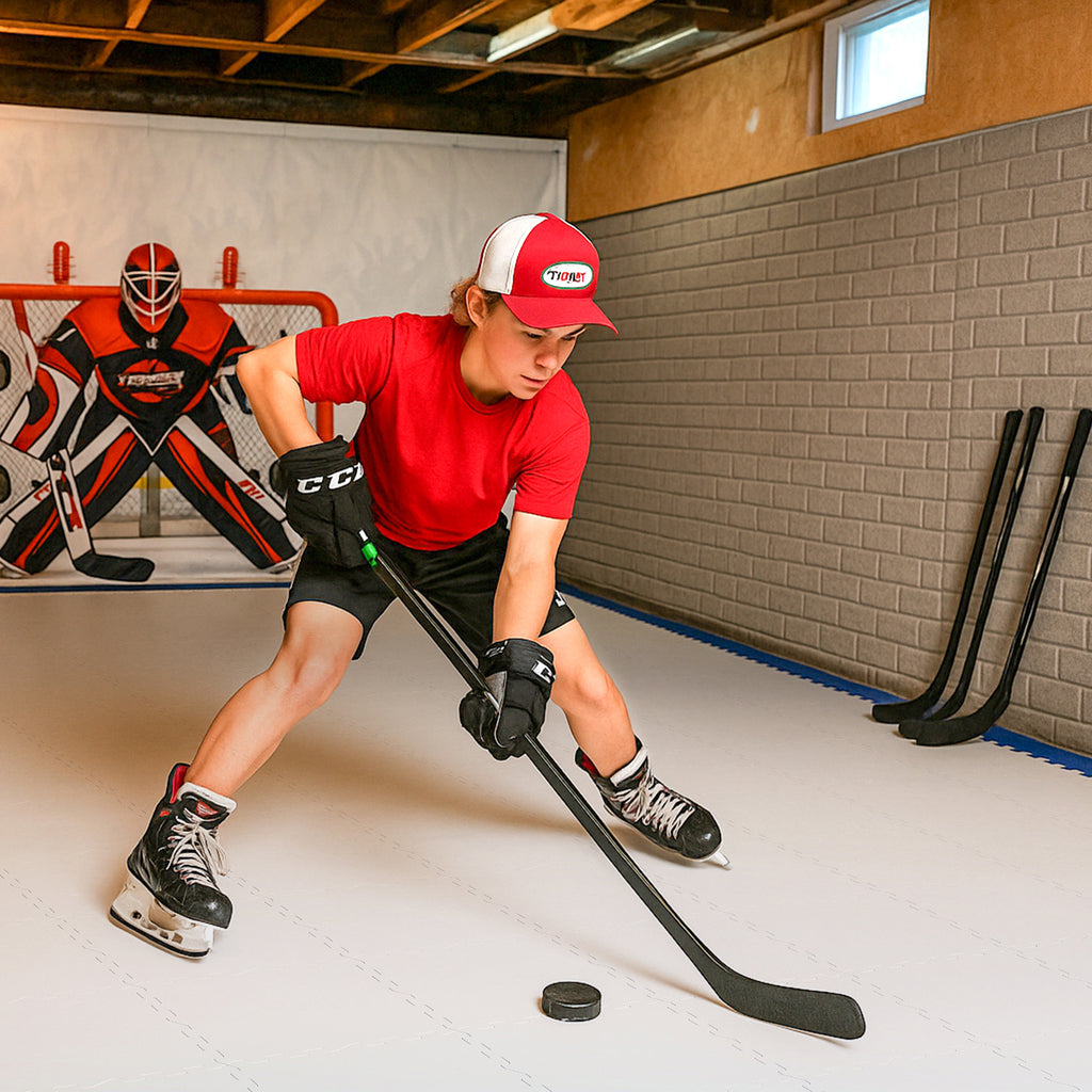 Hockey Training Floor Tiles - Synthetic Ice Panels for Shooting & Practice