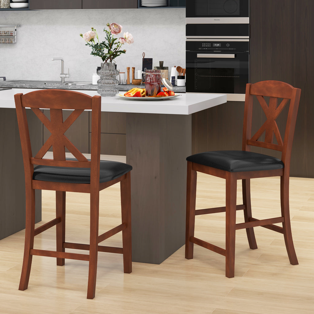 24-Inch Upholstered Dining Chair Set of 2 - Brown