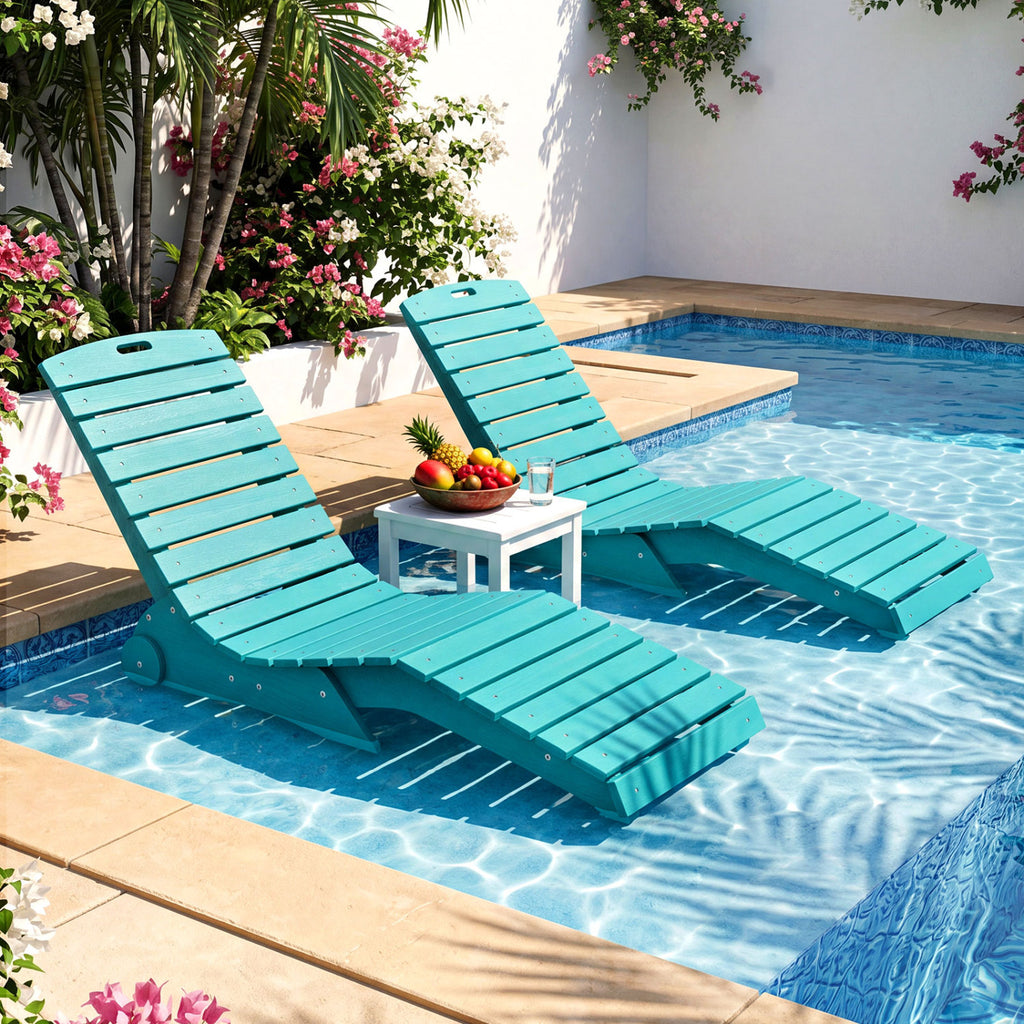 In-Pool Lounge Chair with Weighted Anti-Floating Design 450 LBS for