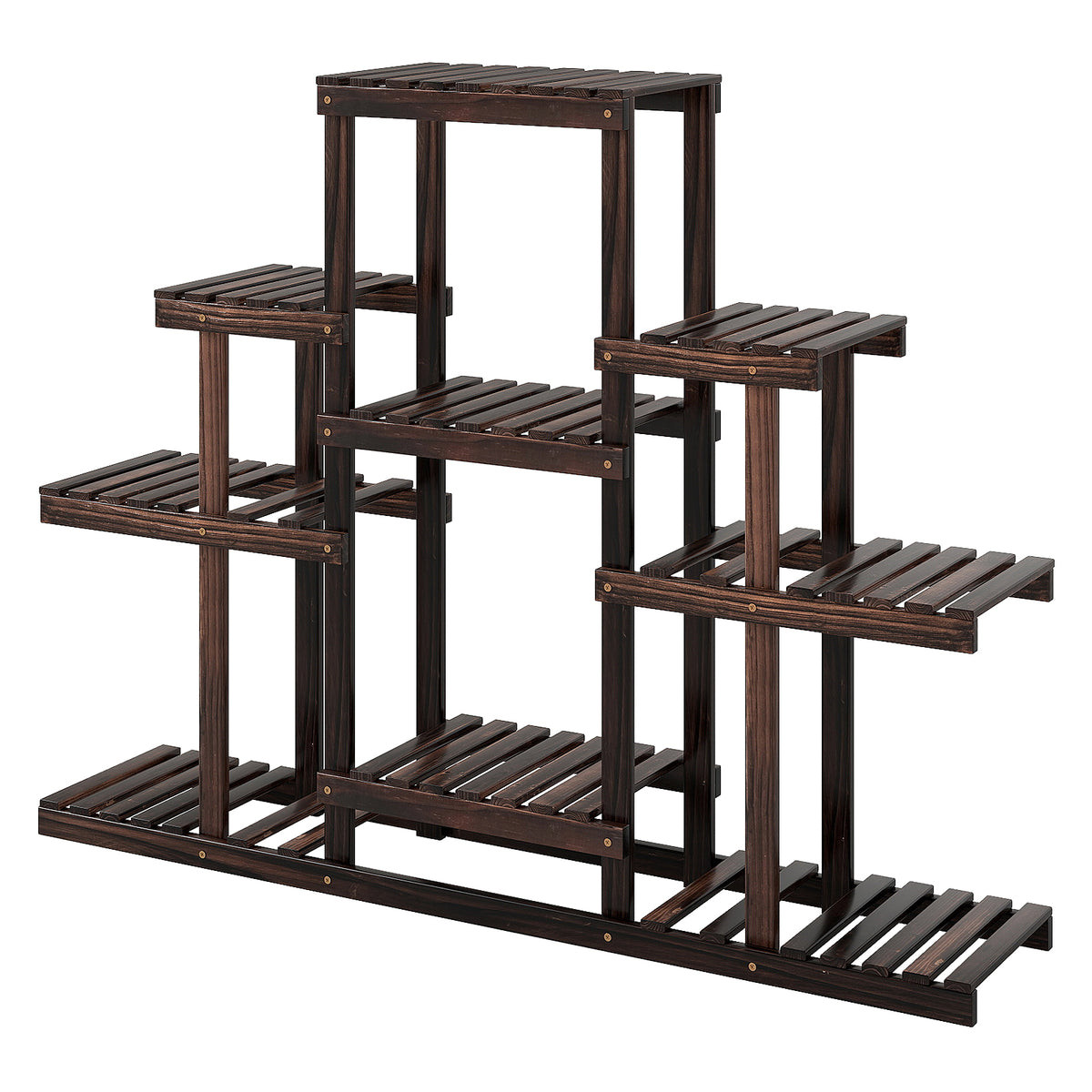 6-Tier Wood Plant Stand, Indoor & Outdoor - Brown