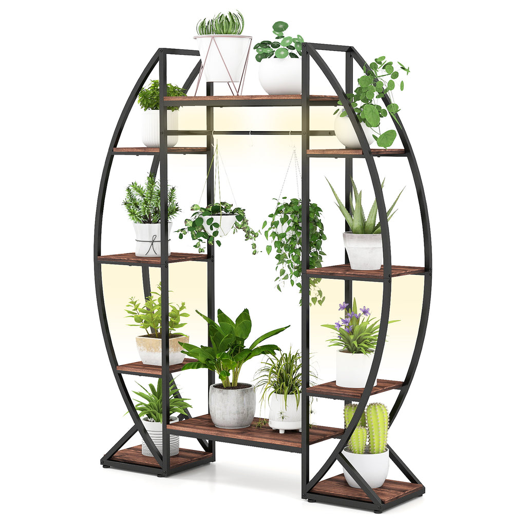 8-Tier Plant Stand with LED Grow Lights - Set of 2