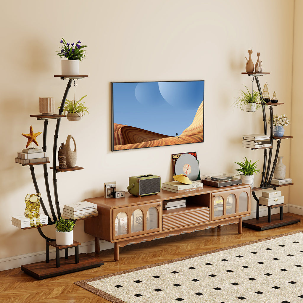 8-Tier Plant Stand with LED Grow Lights - Set of 2