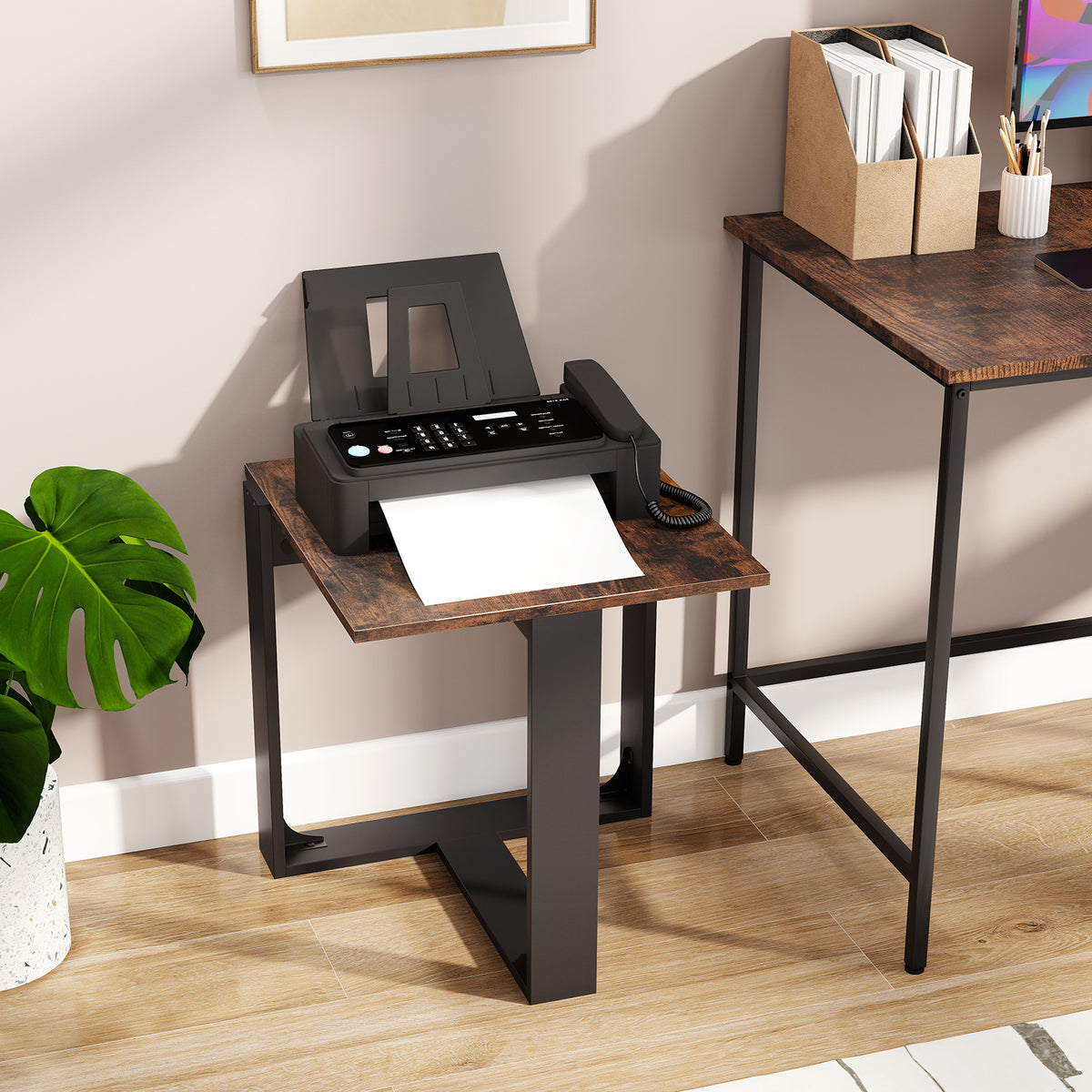 Industrial Sofa End Table with Metal Frame, 1 Piece