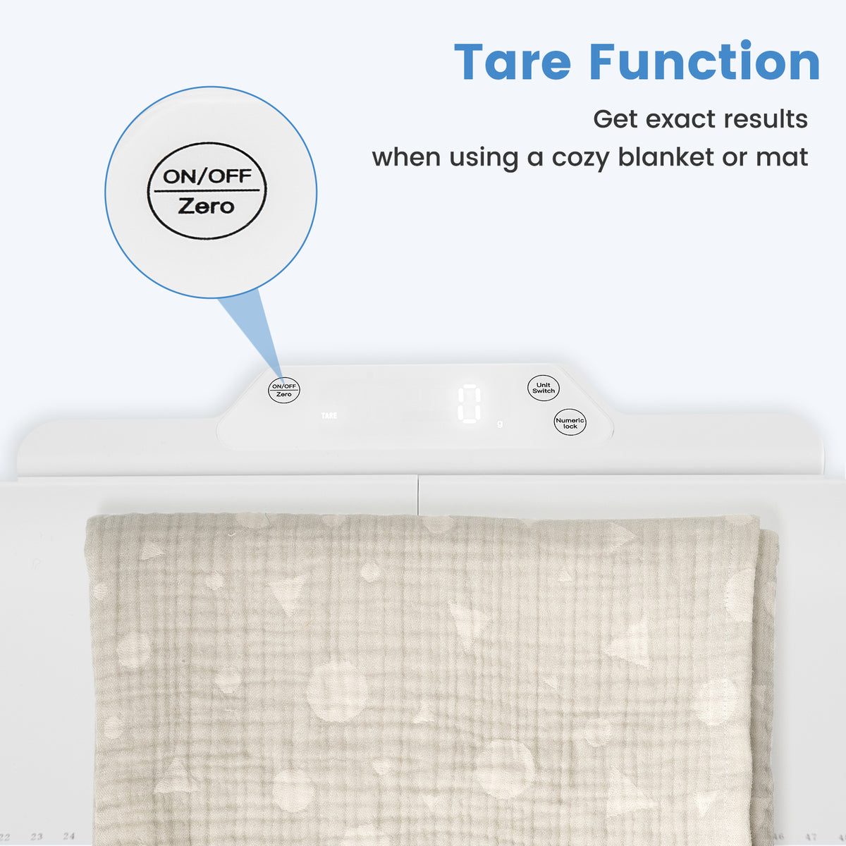 Infant & Baby Scale with Detachable Tray - Digital Height & Weight Measurement - White