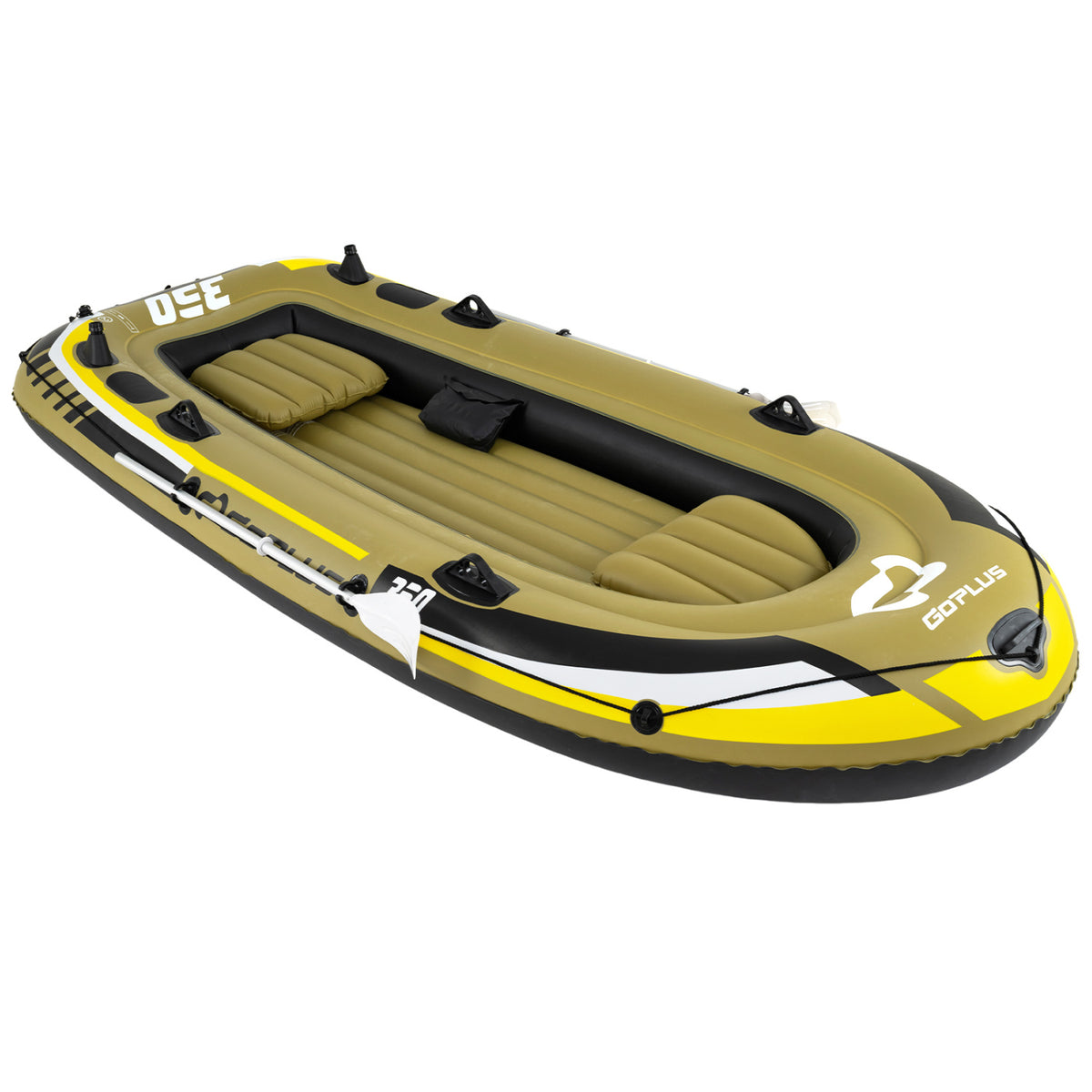 Heavy-Duty Inflatable 4-Person Fishing Raft Set - Green, Support & Buoyancy