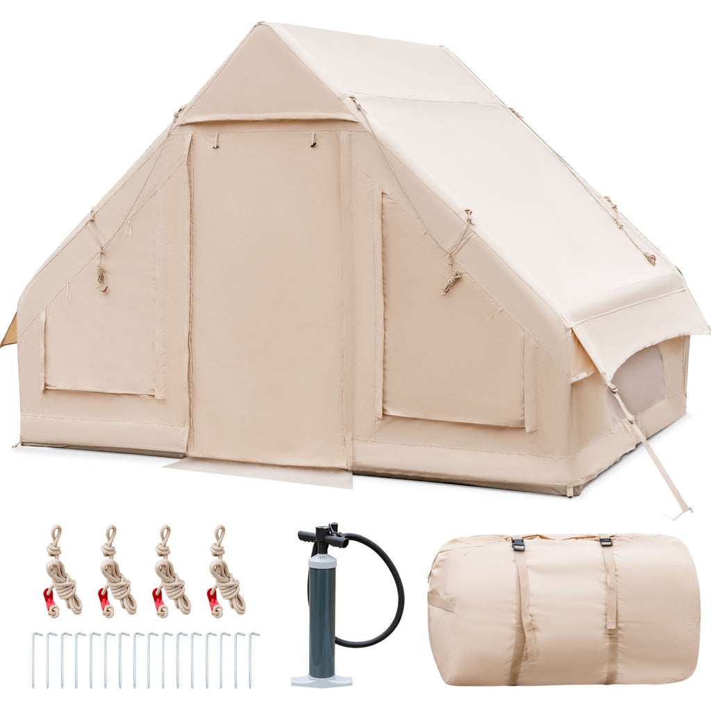 Inflatable Camping Tent 2/4/6 People Glamping for Family with Pump