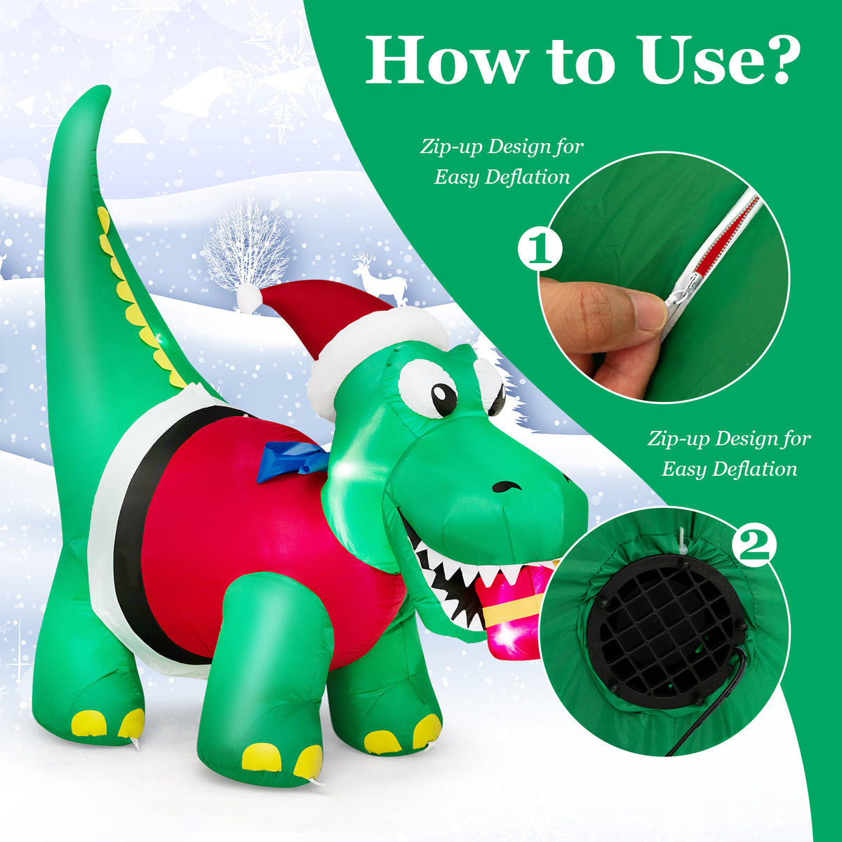 Inflatable Christmas Decoration with LED Lights for Yard & Indoor Holiday Decor