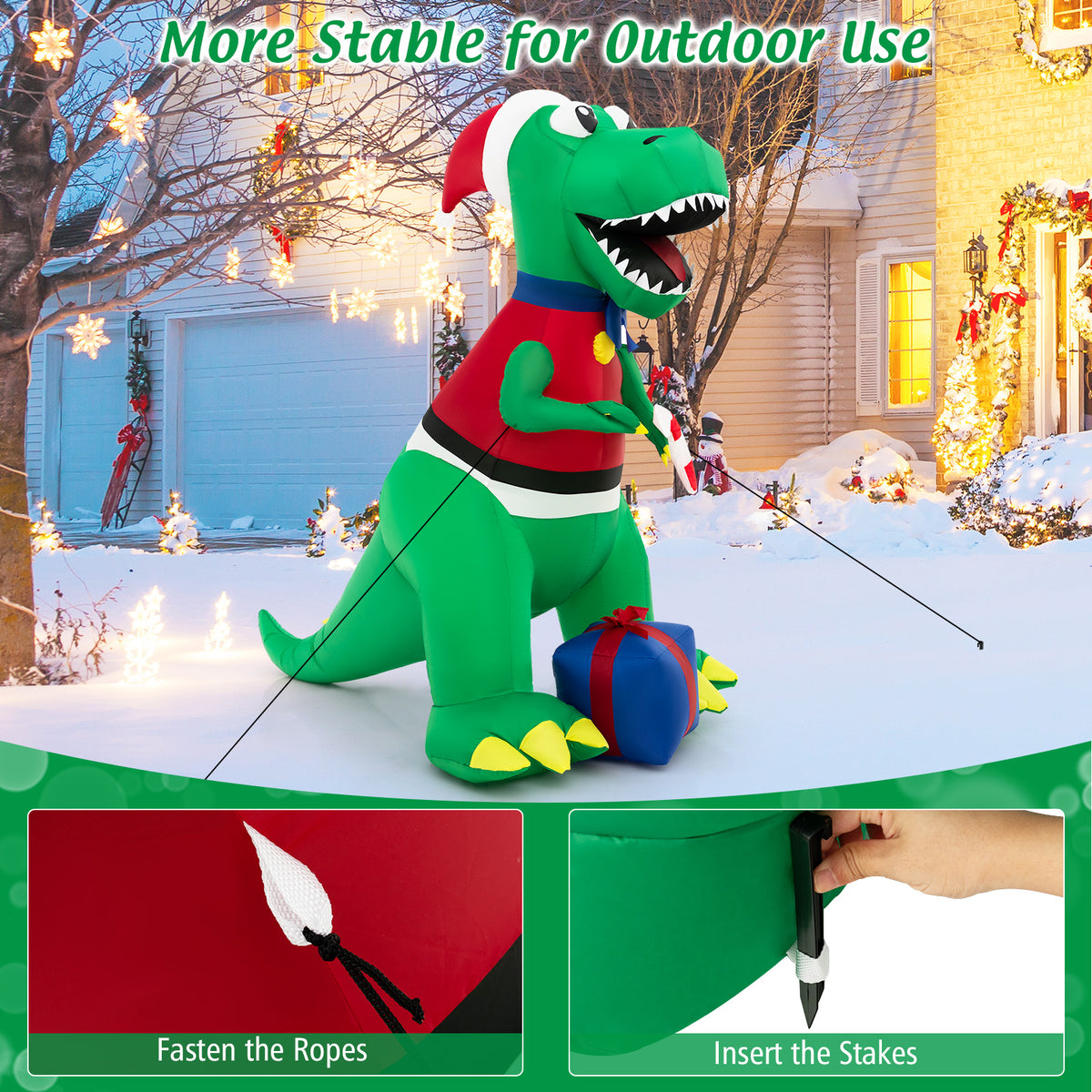Inflatable Christmas Decor with LED Lights Waterproof Blower - 6FT Yard Holiday Decoration