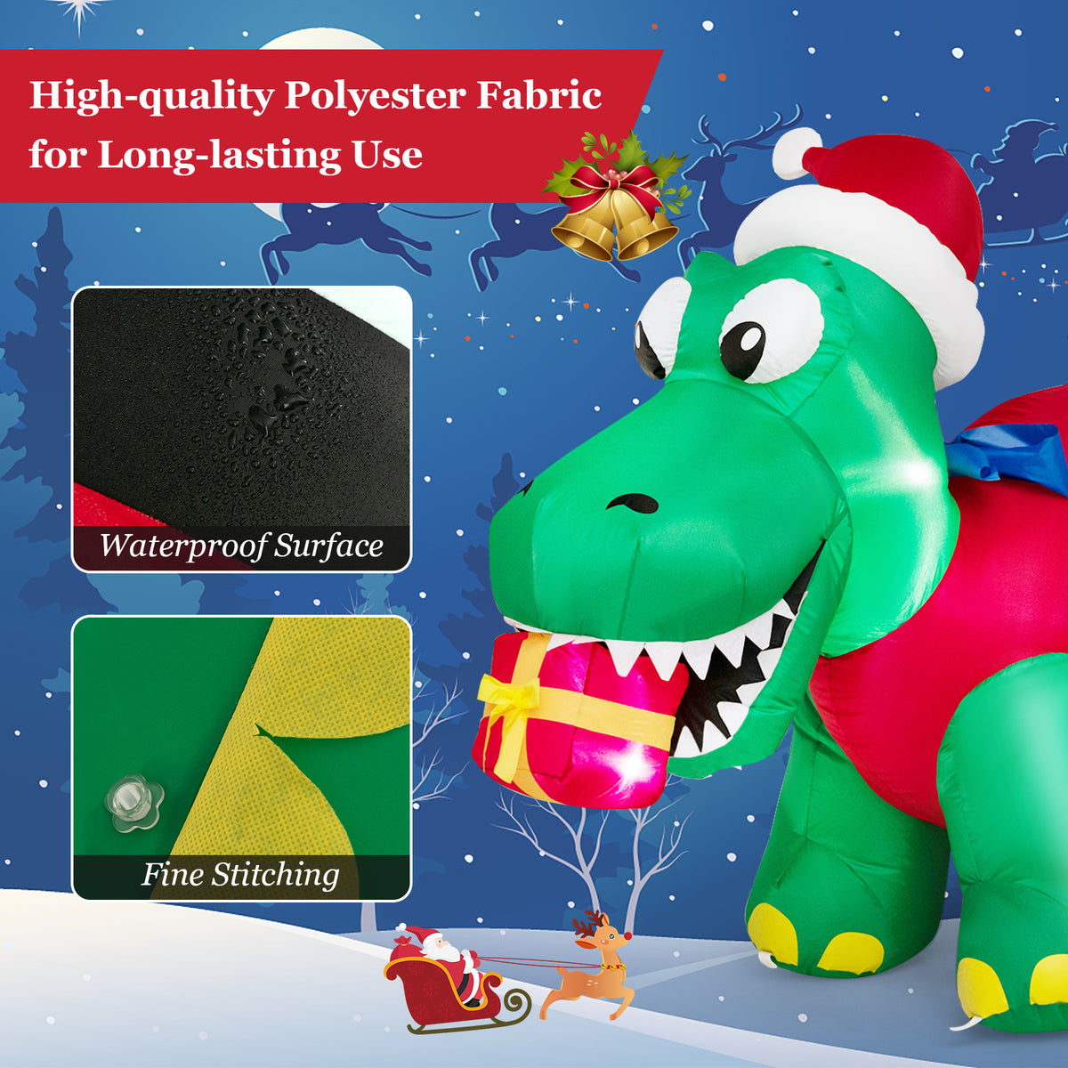 Inflatable Christmas Decoration with LED Lights for Yard & Indoor Holiday Decor