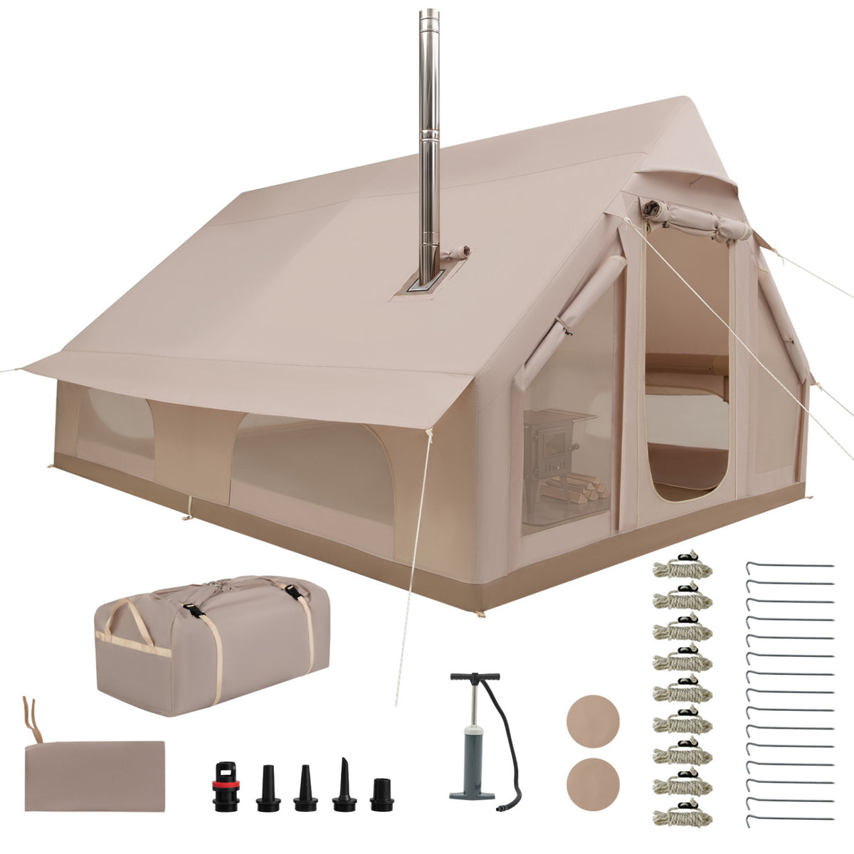 Inflatable Easy Setup 4 Season Waterproof Oxford Camping Tent for