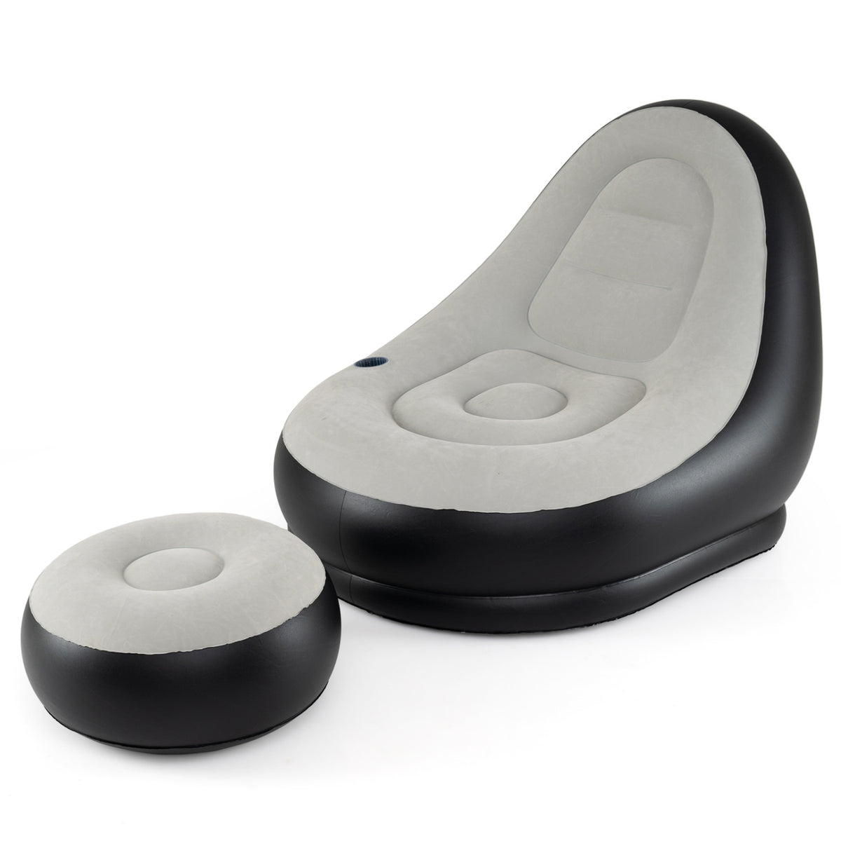 Inflatable Lounge Sofa with Ottoman Portable Air for Adults Flocked