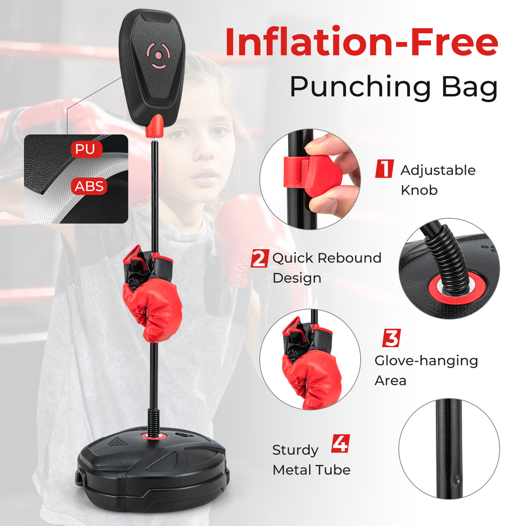 Kids Boxing Set with Punching Bag & Gloves - Inflation-Free, Adjustable Height - For Ages 5+ Variation of THIS Listing