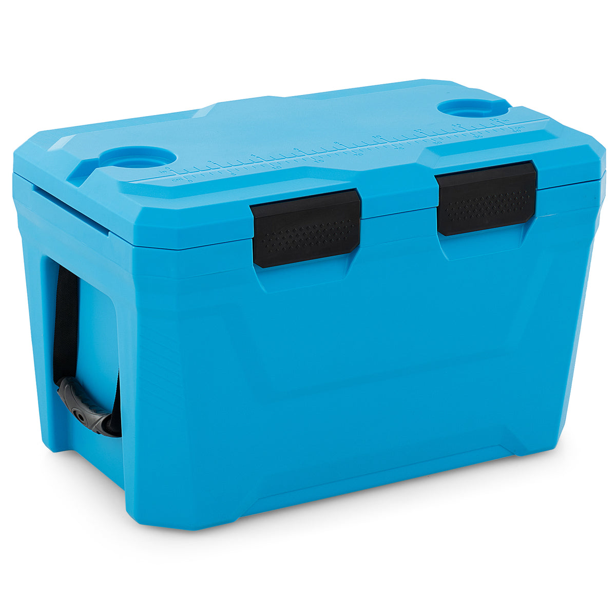 Insulated Portable Cooler Hard Shell Ice Chest with 2 Cup Holders