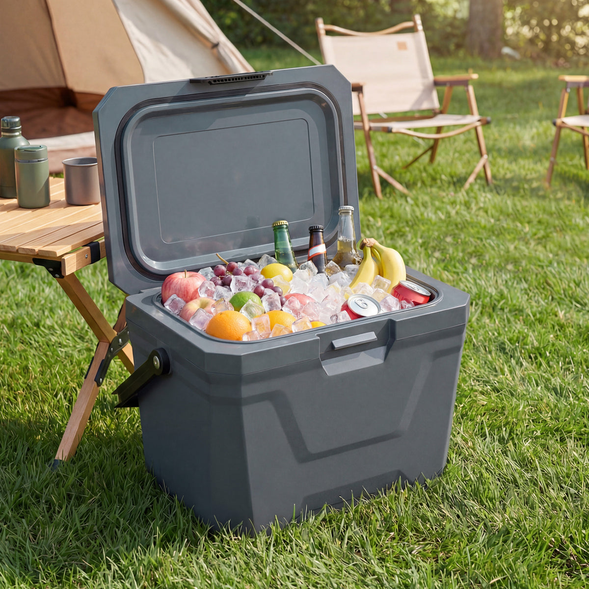 Portable Hard Shell Cooler 21 QT - Gray