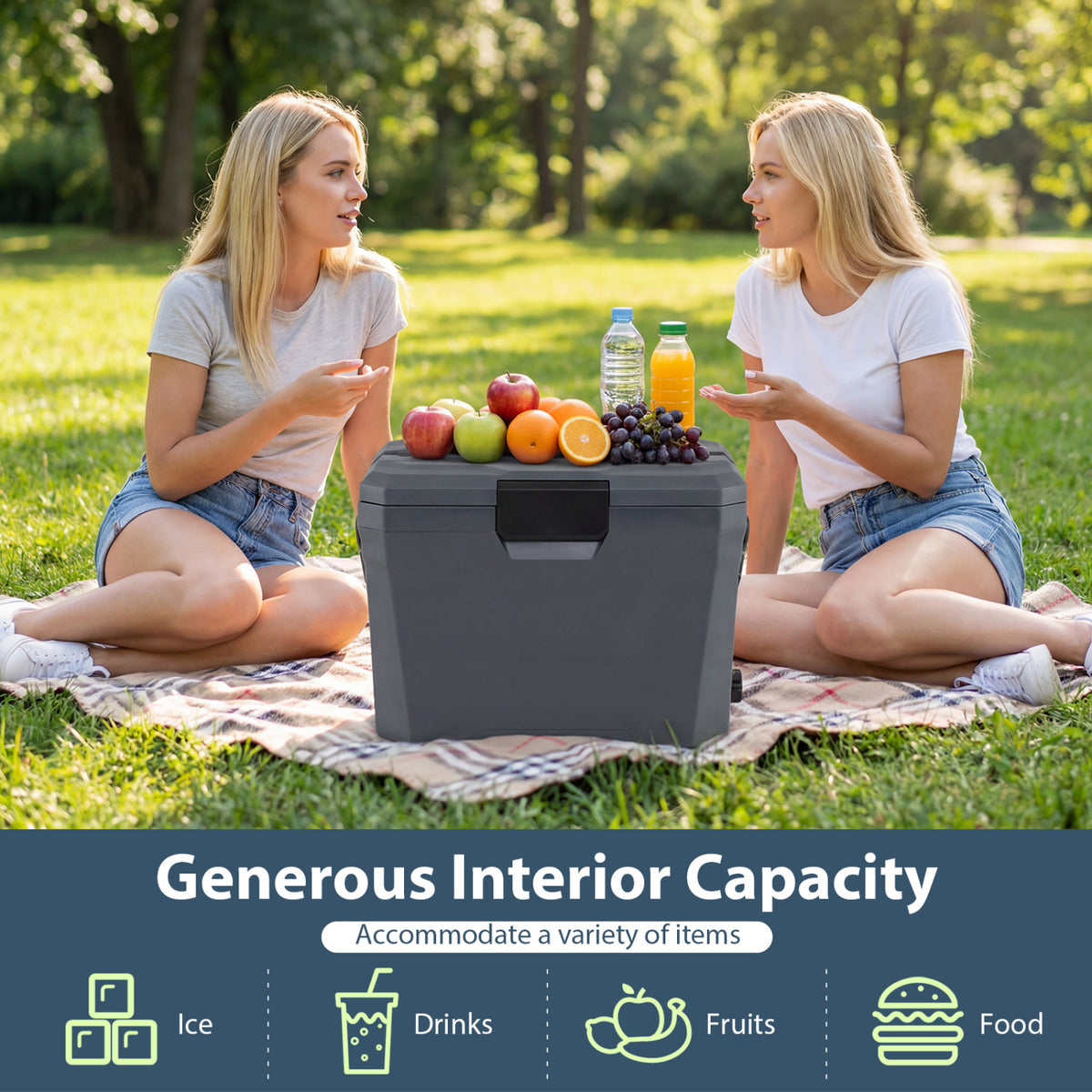 Portable Hard Shell Cooler 21 QT - Gray