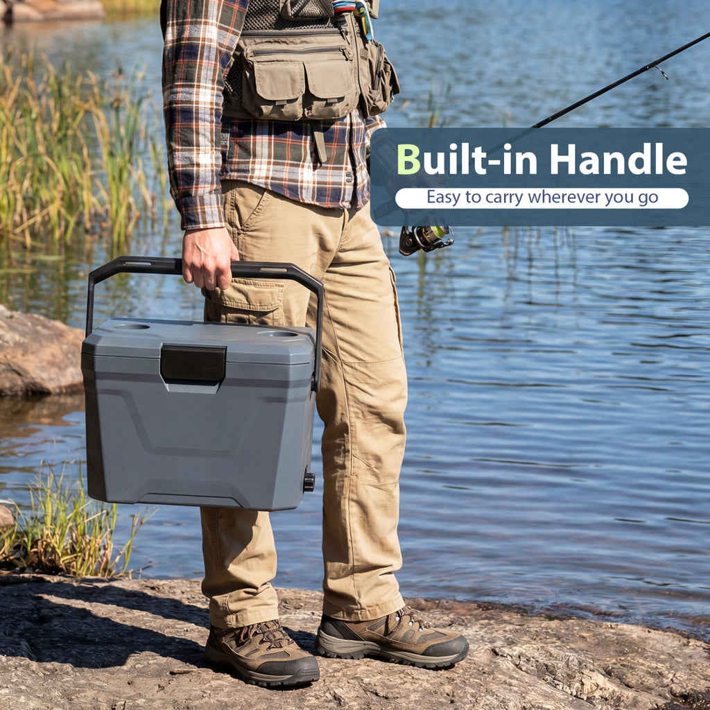 Portable Hard Shell Cooler 21 QT - Gray