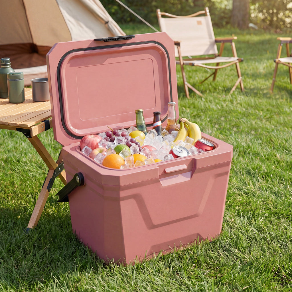 21 QT Insulated Portable Cooler Ice Chest - Pink