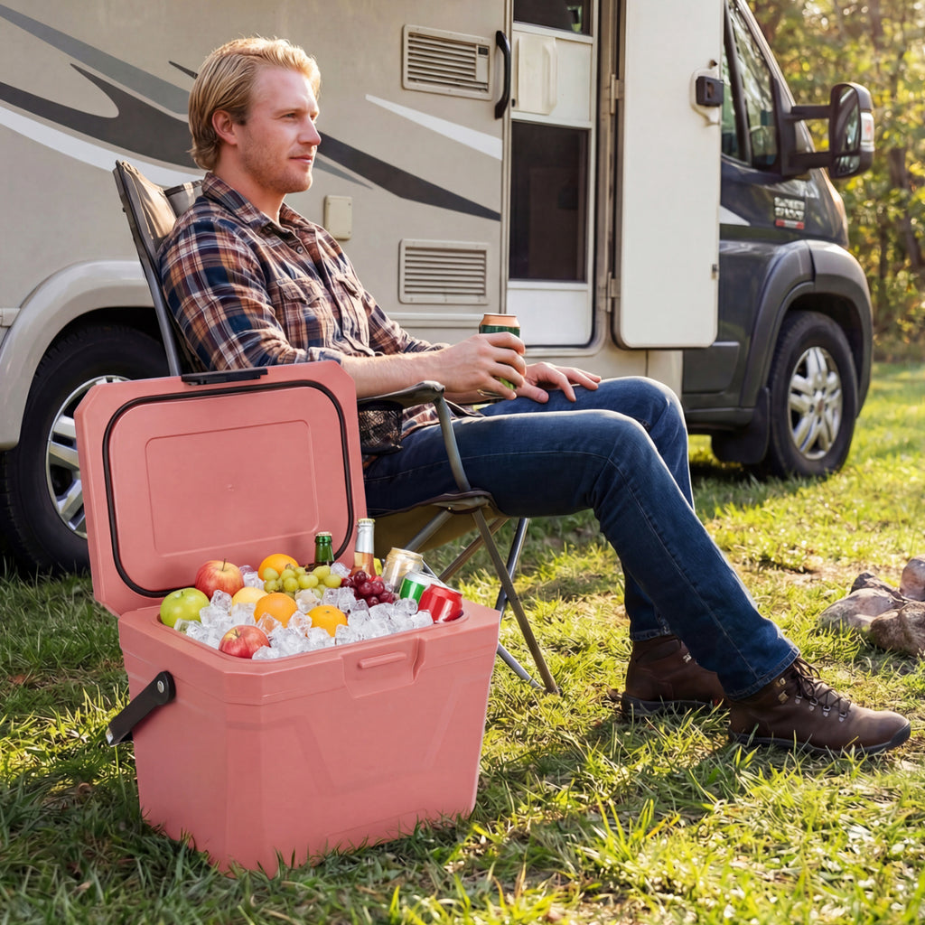 21 QT Insulated Portable Cooler Ice Chest - Pink