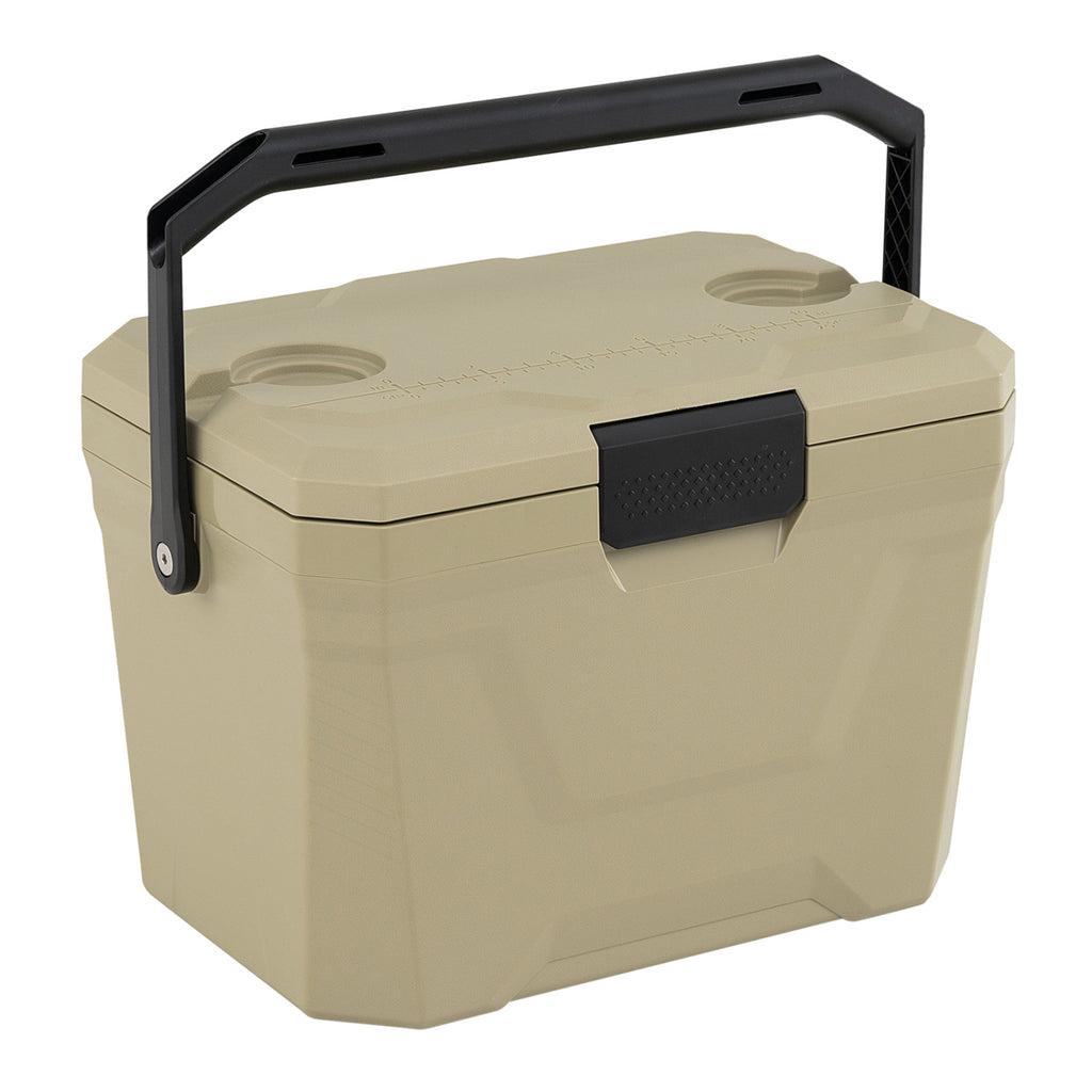 Insulated Hard Shell Cooler Ice Chest with Cup Holders - 21 QT Coffee