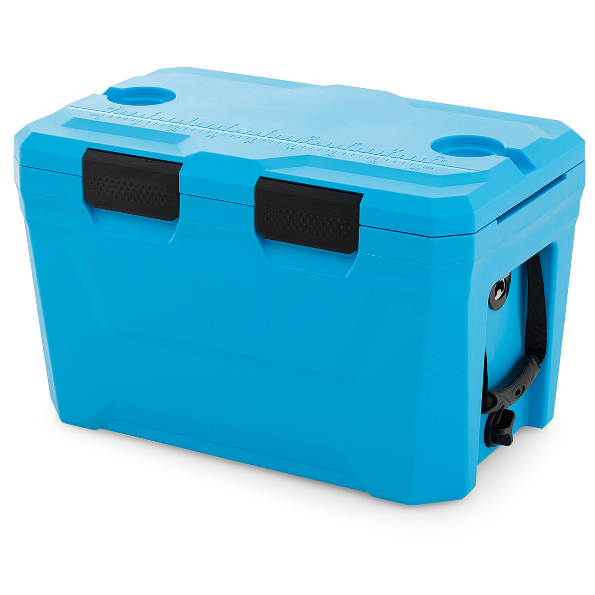 Insulated Portable Cooler Hard Shell Ice Chest with 2 Cup Holders