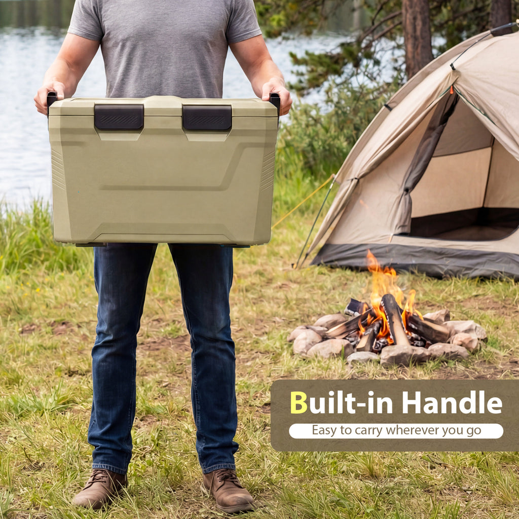 37 QT Insulated Hard Shell Cooler with Cup Holders - Coffee