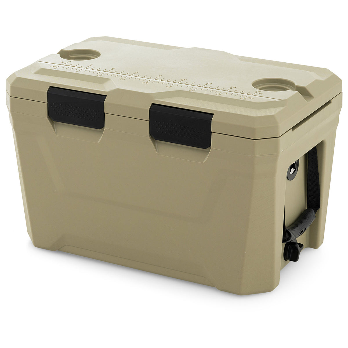 37 QT Insulated Hard Shell Cooler with Cup Holders - Coffee