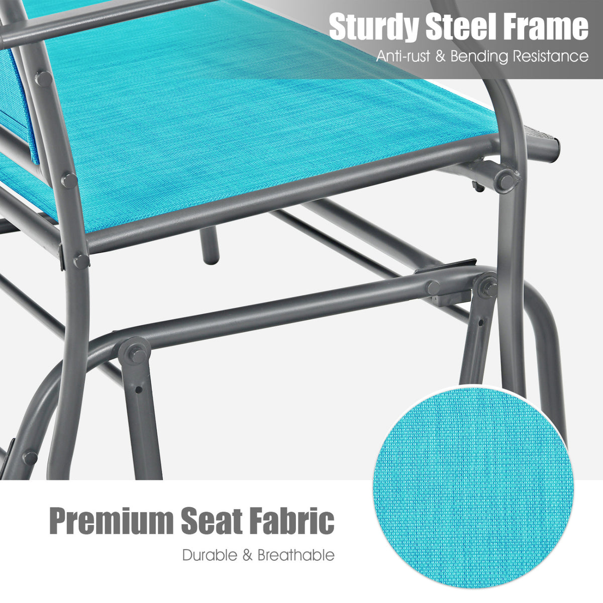 Iron Patio Rocking Chair for Outdoor Backyard and Lawn