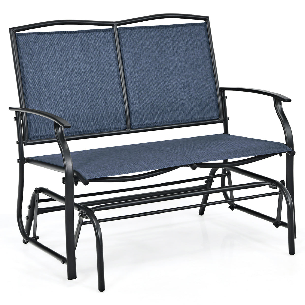 Outdoor Iron Rocking Chair, Navy - 38 Inch