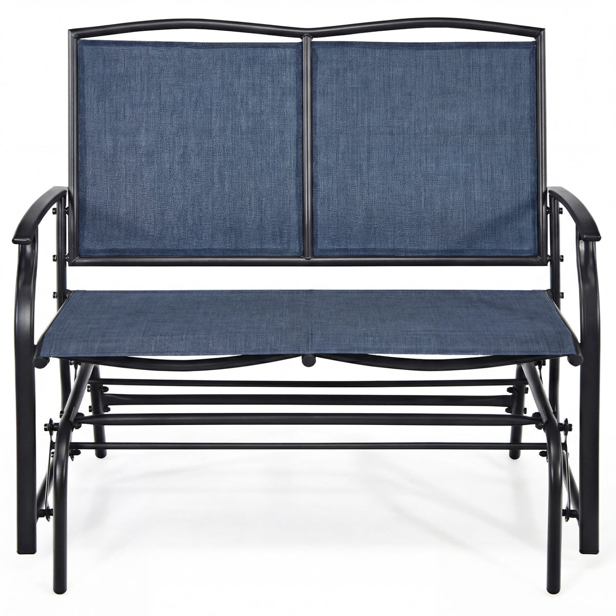 Outdoor Iron Rocking Chair, Navy - 38 Inch