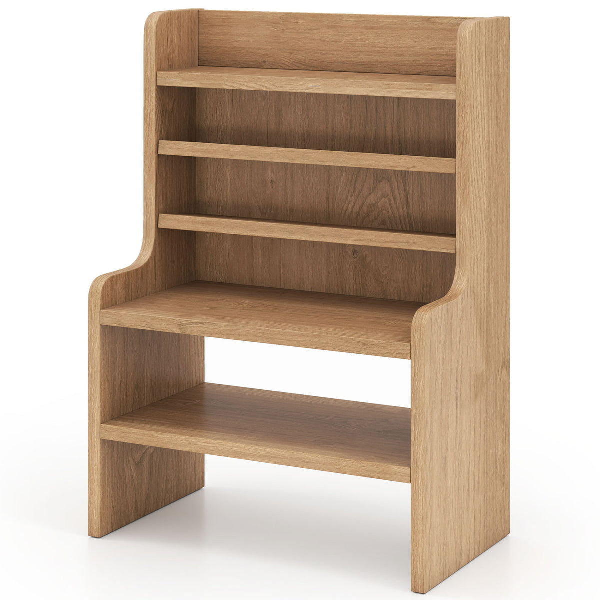 Desktop Organizer 6-Tier Mini Storage Rack - Natural