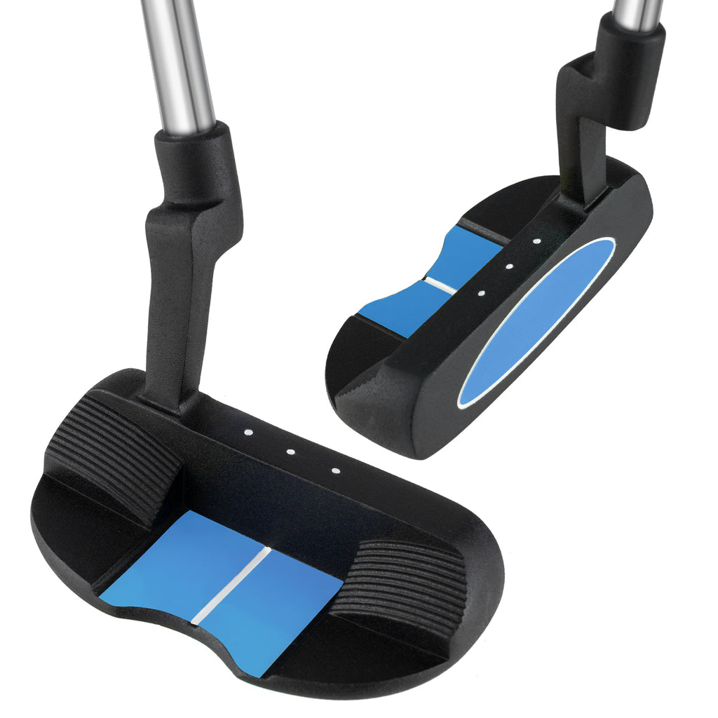 Kids Golf Putter for Ages 11-14 Blue - Lightweight Mallet with Alignment Aid