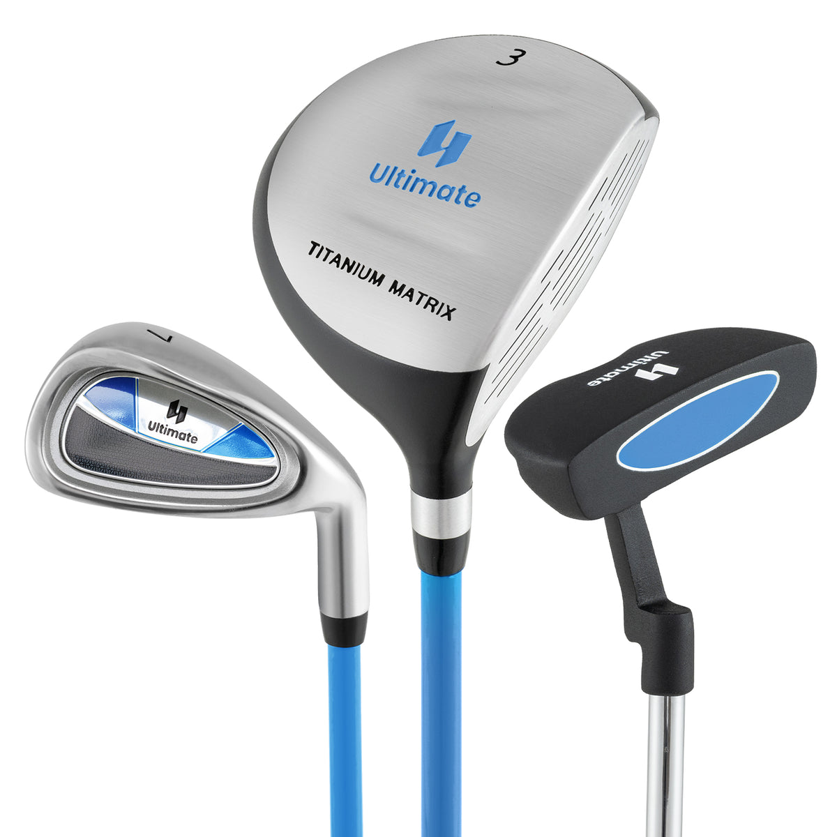 Kids Golf Putter for Ages 11-14 Blue - Lightweight Mallet with Alignment Aid