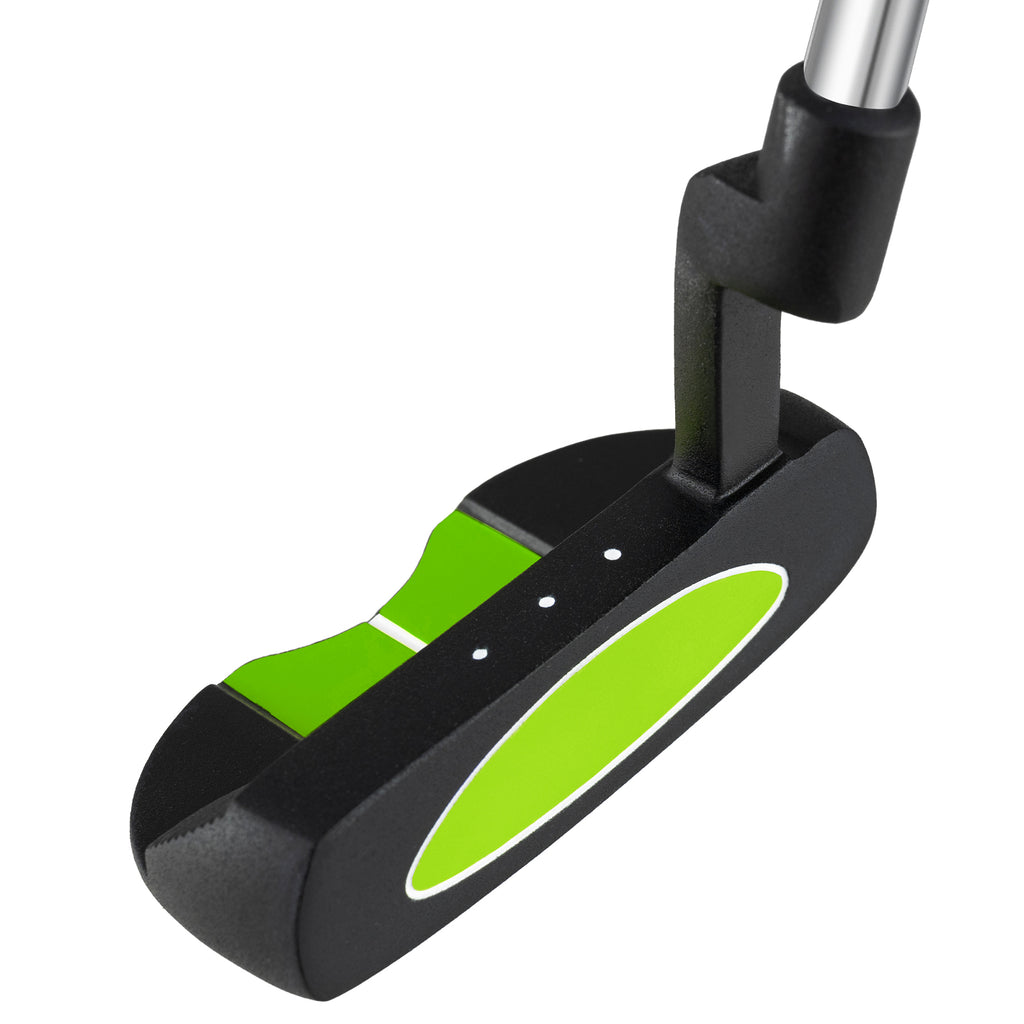 Kids Golf Putter for 8-10 Years Old - Green Mallet Club with Headcover