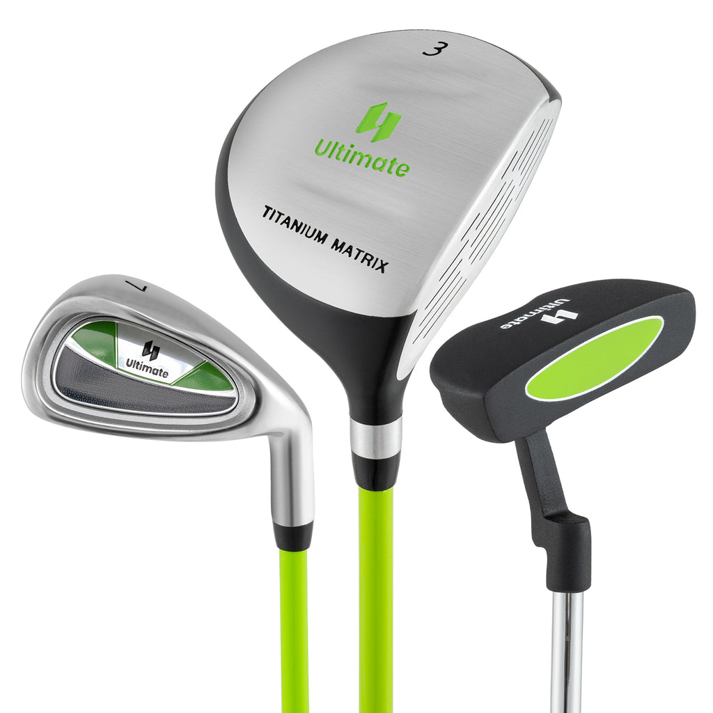 Kids Golf Putter for 8-10 Years Old - Green Mallet Club with Headcover