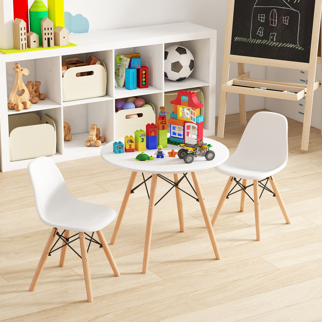 Kids Modern Dining Table Set with 2 Armless Chairs - Play & Dining Furniture