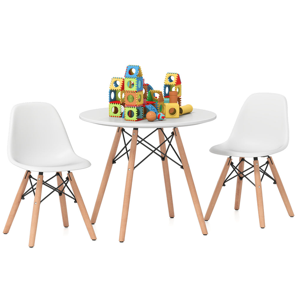 Kids Modern Dining Table Set with 2 Armless Chairs - Play & Dining Furniture